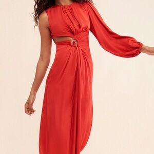 Farm Rio Red One-Shoulder Maxi Dress like new! Valentine’s 💕❤️💕